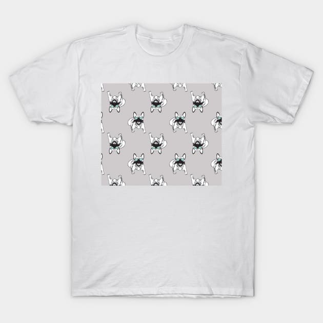 Soft grey Frenchies T-Shirt by RoseAesthetic